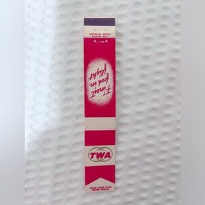 Matchbook TWA airline plane Matchbox aviation